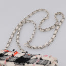 CHANEL Mini Matelasse 20 Chain Shoulder Bag tweed White Silver CC Auth 202073SM-14