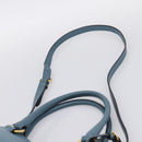 PRADA Hand Bag Leather 2way Light Blue Gold Tone Auth 202074V-10