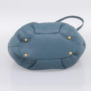 PRADA Hand Bag Leather 2way Light Blue Gold Tone Auth 202074V-11