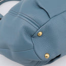 PRADA Hand Bag Leather 2way Light Blue Gold Tone Auth 202074V-13