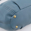 PRADA Hand Bag Leather 2way Light Blue Gold Tone Auth 202074V-15