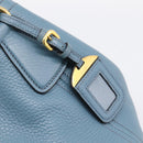 PRADA Hand Bag Leather 2way Light Blue Gold Tone Auth 202074V-17