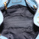 PRADA Hand Bag Leather 2way Light Blue Gold Tone Auth 202074V-19