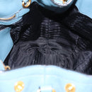 PRADA Hand Bag Leather 2way Light Blue Gold Tone Auth 202074V-20