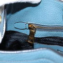 PRADA Hand Bag Leather 2way Light Blue Gold Tone Auth 202074V-22