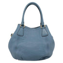 PRADA Hand Bag Leather 2way Light Blue Gold Tone Auth 202074V-3