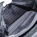 PRADA Hand Bag Leather Black Silver Auth 202075A-17