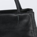 PRADA Hand Bag Leather Black Silver Auth 202075A-4