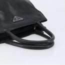 PRADA Hand Bag Leather Black Silver Auth 202075A-8