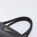 PRADA Hand Bag Leather Black Silver Auth 202075A-9