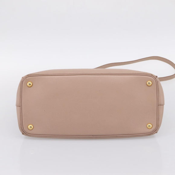 PRADA Galleria Hand Bag Saffiano 2way Pink Gold Tone Auth 202076V