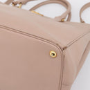 PRADA Galleria Hand Bag Saffiano 2way Pink Gold Tone Auth 202076V-16