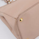 PRADA Galleria Hand Bag Saffiano 2way Pink Gold Tone Auth 202076V-17