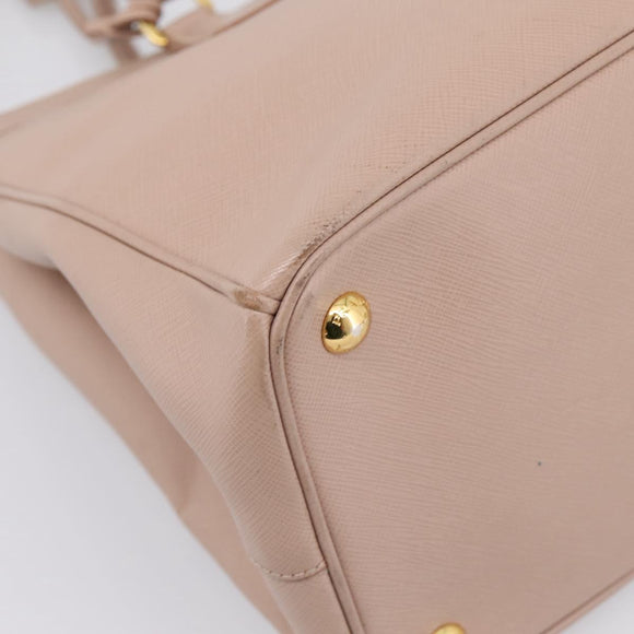 PRADA Galleria Hand Bag Saffiano 2way Pink Gold Tone Auth 202076V