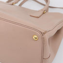 PRADA Galleria Hand Bag Saffiano 2way Pink Gold Tone Auth 202076V-18