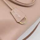 PRADA Galleria Hand Bag Saffiano 2way Pink Gold Tone Auth 202076V-9