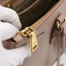 PRADA Galleria Hand Bag Saffiano 2way Pink Gold Tone Auth 202076V-26