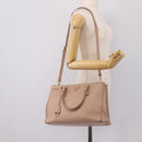 PRADA Galleria Hand Bag Saffiano 2way Pink Gold Tone Auth 202076V-30