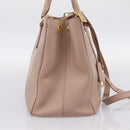 PRADA Galleria Hand Bag Saffiano 2way Pink Gold Tone Auth 202076V-3