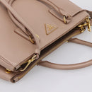 PRADA Galleria Hand Bag Saffiano 2way Pink Gold Tone Auth 202076V-6