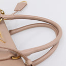 PRADA Galleria Hand Bag Saffiano 2way Pink Gold Tone Auth 202076V-14