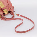 Miu Miu Vitellolux Hand Bag Leather 2way Pink Gold Tone Auth 202077V-10