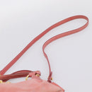 Miu Miu Vitellolux Hand Bag Leather 2way Pink Gold Tone Auth 202077V-11