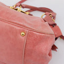 Miu Miu Vitellolux Hand Bag Leather 2way Pink Gold Tone Auth 202077V-13