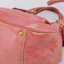 Miu Miu Vitellolux Hand Bag Leather 2way Pink Gold Tone Auth 202077V-15