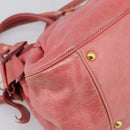 Miu Miu Vitellolux Hand Bag Leather 2way Pink Gold Tone Auth 202077V-16