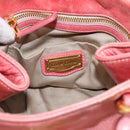 Miu Miu Vitellolux Hand Bag Leather 2way Pink Gold Tone Auth 202077V-17