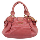 Miu Miu Vitellolux Hand Bag Leather 2way Pink Gold Tone Auth 202077V-3