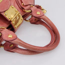 Miu Miu Vitellolux Hand Bag Leather 2way Pink Gold Tone Auth 202077V-7
