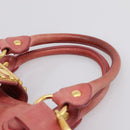 Miu Miu Vitellolux Hand Bag Leather 2way Pink Gold Tone Auth 202077V-9