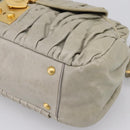 Miu Miu Vitellolux Hand Bag Leather 2way Green Gold Tone Auth 202078V-12