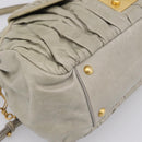 Miu Miu Vitellolux Hand Bag Leather 2way Green Gold Tone Auth 202078V-13