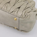 Miu Miu Vitellolux Hand Bag Leather 2way Green Gold Tone Auth 202078V-14