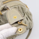 Miu Miu Vitellolux Hand Bag Leather 2way Green Gold Tone Auth 202078V-16