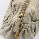 Miu Miu Vitellolux Hand Bag Leather 2way Green Gold Tone Auth 202078V-17
