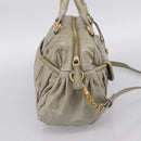 Miu Miu Vitellolux Hand Bag Leather 2way Green Gold Tone Auth 202078V-4