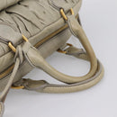 Miu Miu Vitellolux Hand Bag Leather 2way Green Gold Tone Auth 202078V-7