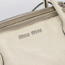 Miu Miu Vitellolux Hand Bag Leather 2way Black White Auth 202079V-14