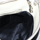 Miu Miu Vitellolux Hand Bag Leather 2way Black White Auth 202079V-15