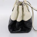 Miu Miu Vitellolux Hand Bag Leather 2way Black White Auth 202079V-3