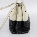 Miu Miu Vitellolux Hand Bag Leather 2way Black White Auth 202079V-4