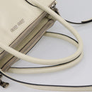 Miu Miu Vitellolux Hand Bag Leather 2way Black White Auth 202079V-6