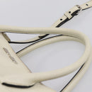 Miu Miu Vitellolux Hand Bag Leather 2way Black White Auth 202079V-7