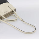 Miu Miu Vitellolux Hand Bag Leather 2way Black White Auth 202079V-8