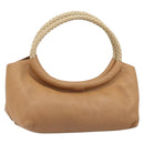 Miu Miu Tote Bag Leather Brown Beige Auth 202080V-1