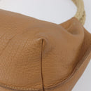 Miu Miu Tote Bag Leather Brown Beige Auth 202080V-9